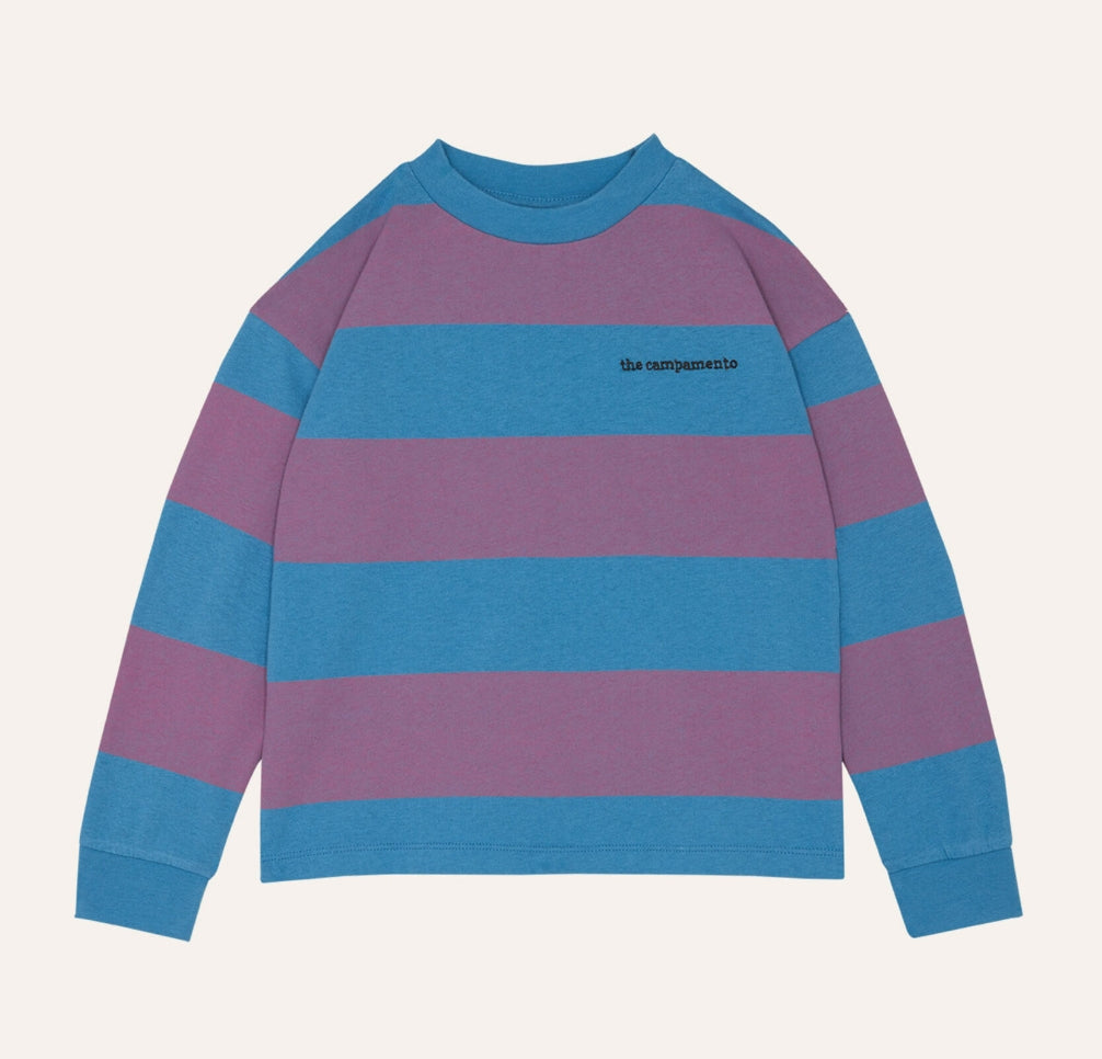 Purple Stripes Long Sleeves Kids Tshirt