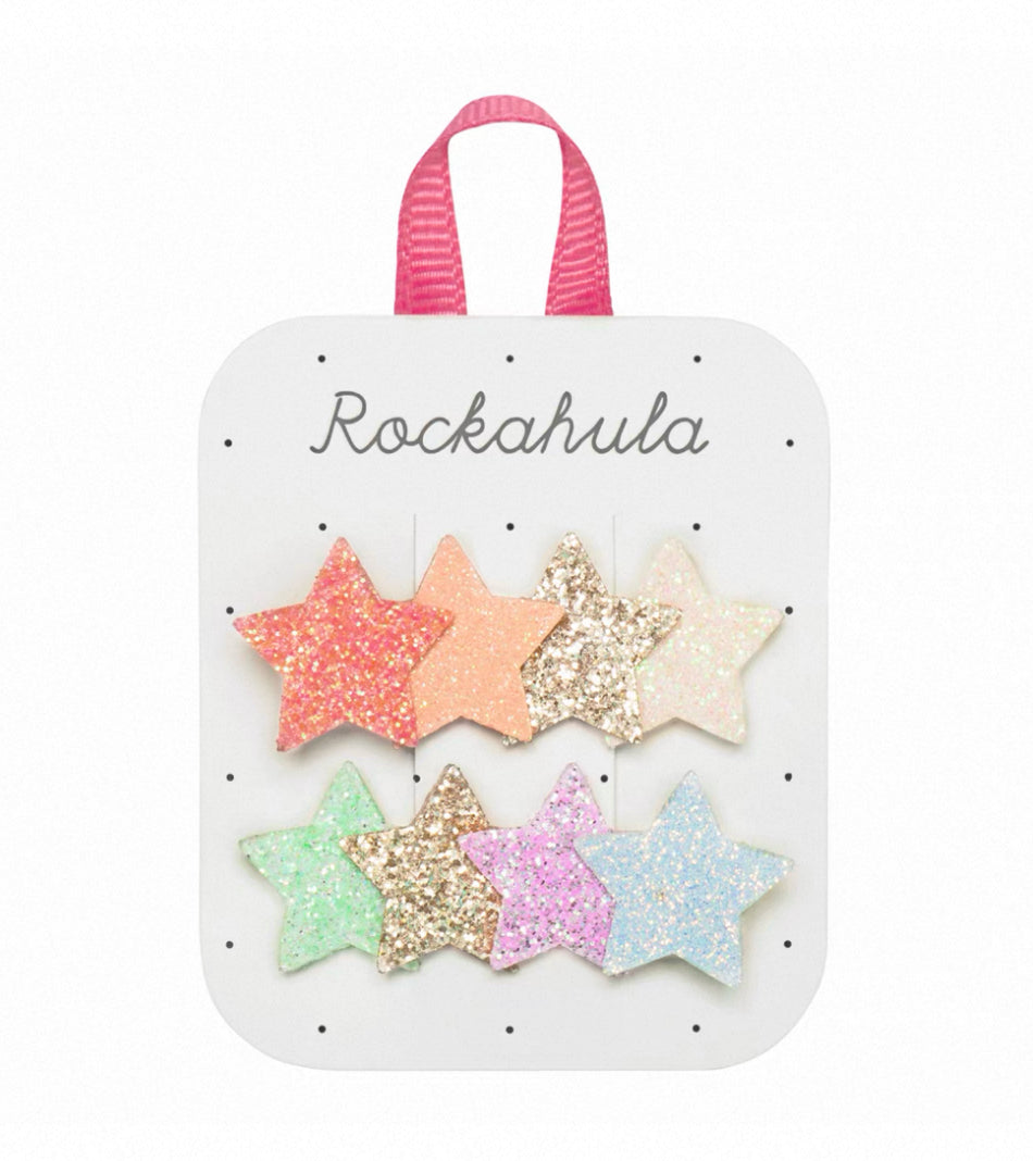 Rainbow Shimmer Star Clips