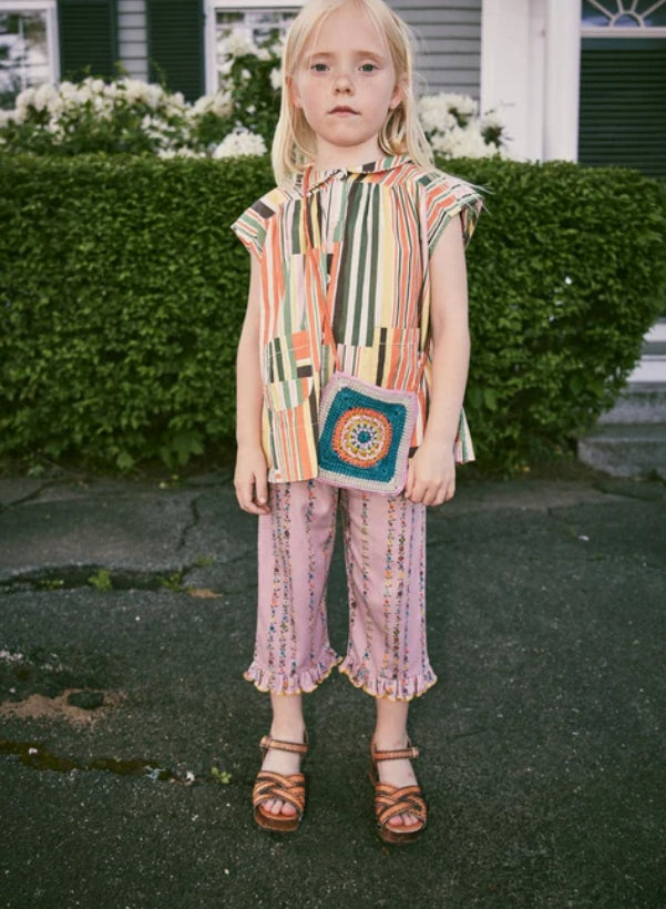 Ruffle Pedal Pusher Plum Petal Little Botanica