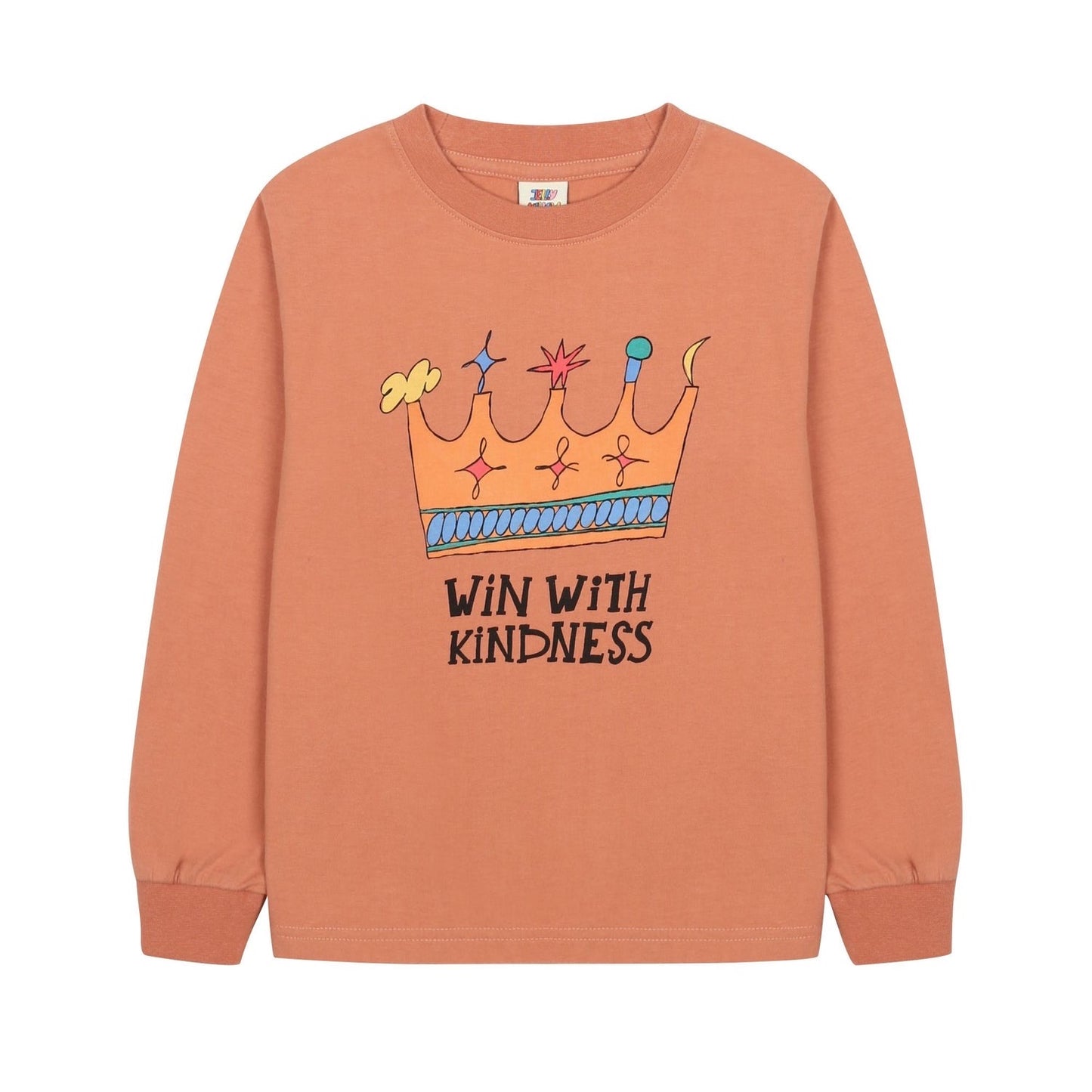 Crown Long Sleeve T-Shirt_Peach Brown
