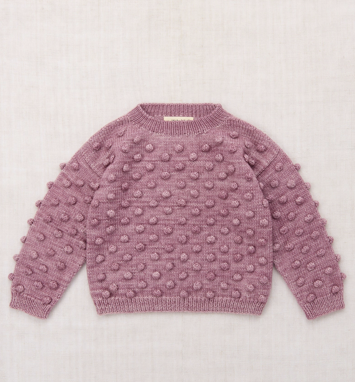 Puff Popcorn Sweater Antique Rose