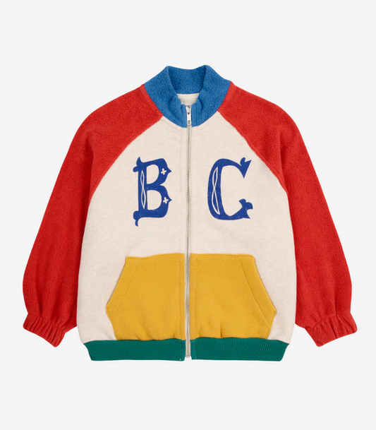 B.C vintage color block zipped sweatshirt