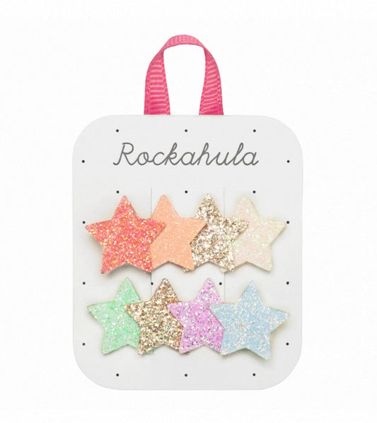 Rainbow Shimmer Star Clips