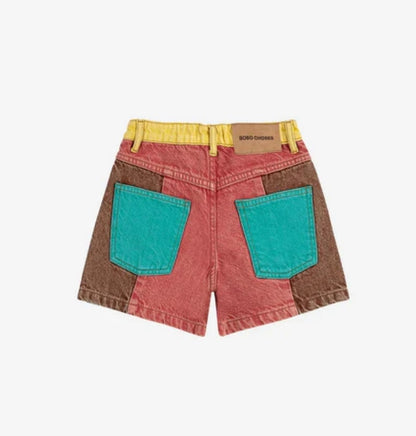 Color Block denim short