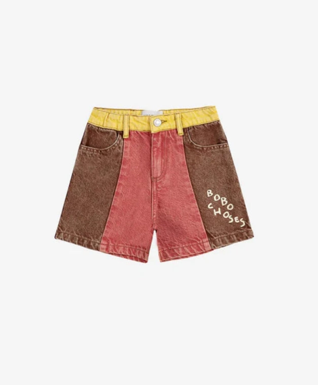 Color Block denim short