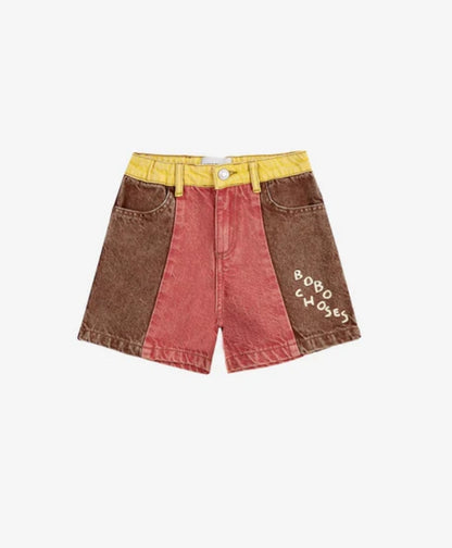 Color Block denim short