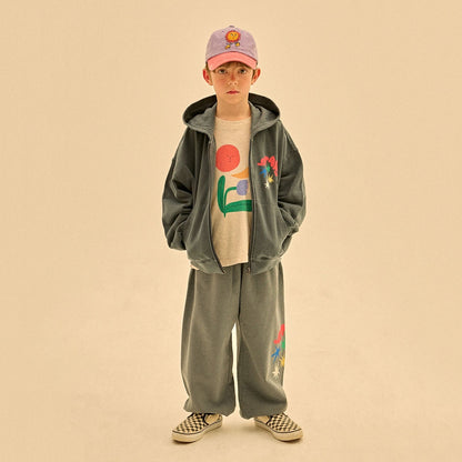 Star Pig Hoodie Zip-Up_Charcoal