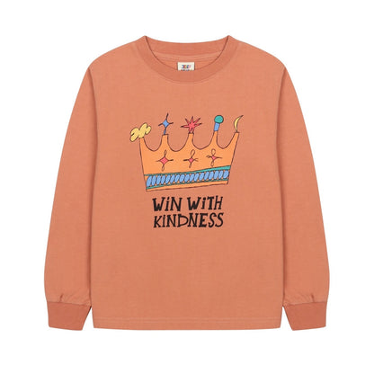 Crown Long Sleeve T-Shirt_Peach Brown