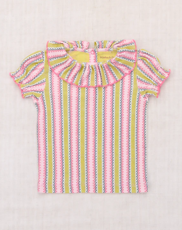 Balloon Sleeve Paloma Tee  Aura Vaquero Stripe