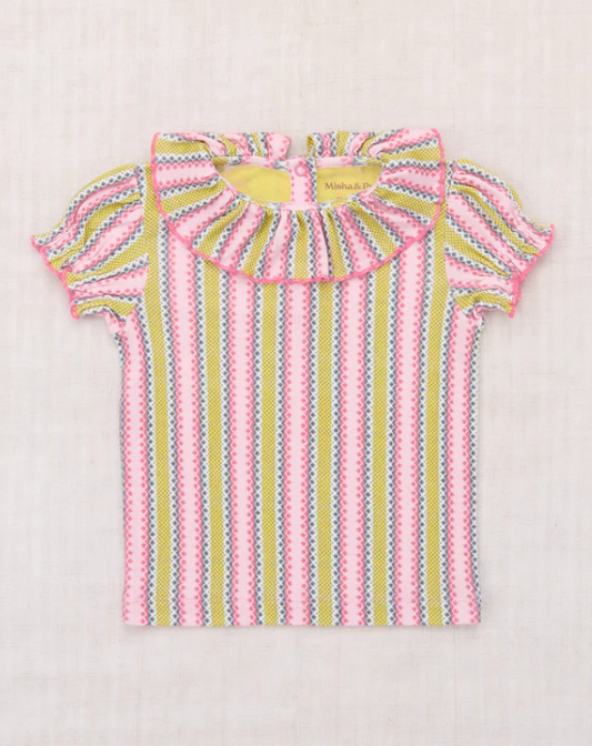 Balloon Sleeve Paloma Tee  Aura Vaquero Stripe