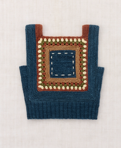 Running Stitch Tank Marine Blue