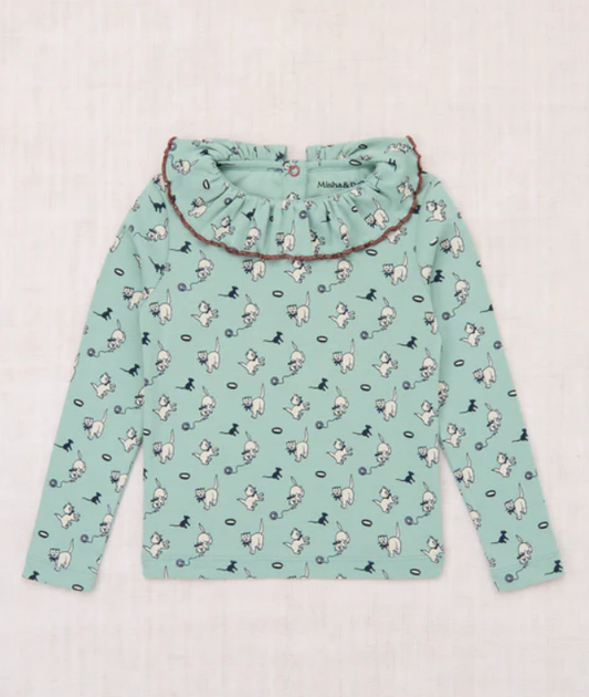 Paloma Top Sage Cat & Mouse